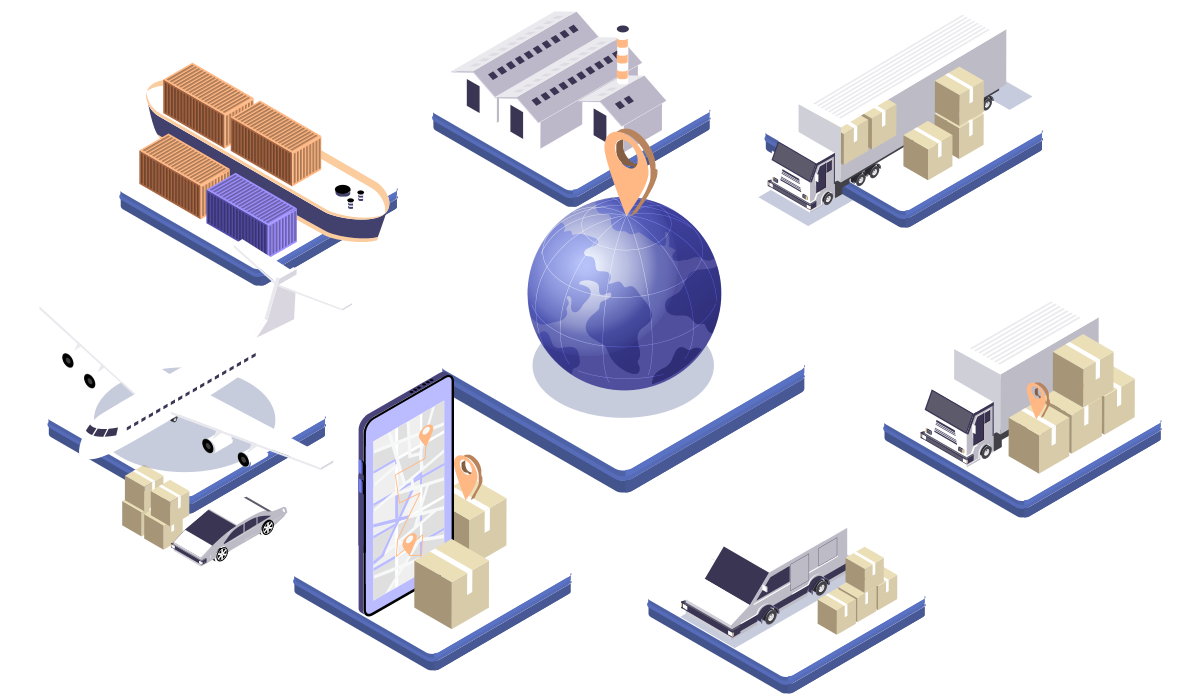 Illustration of supply chain traceability