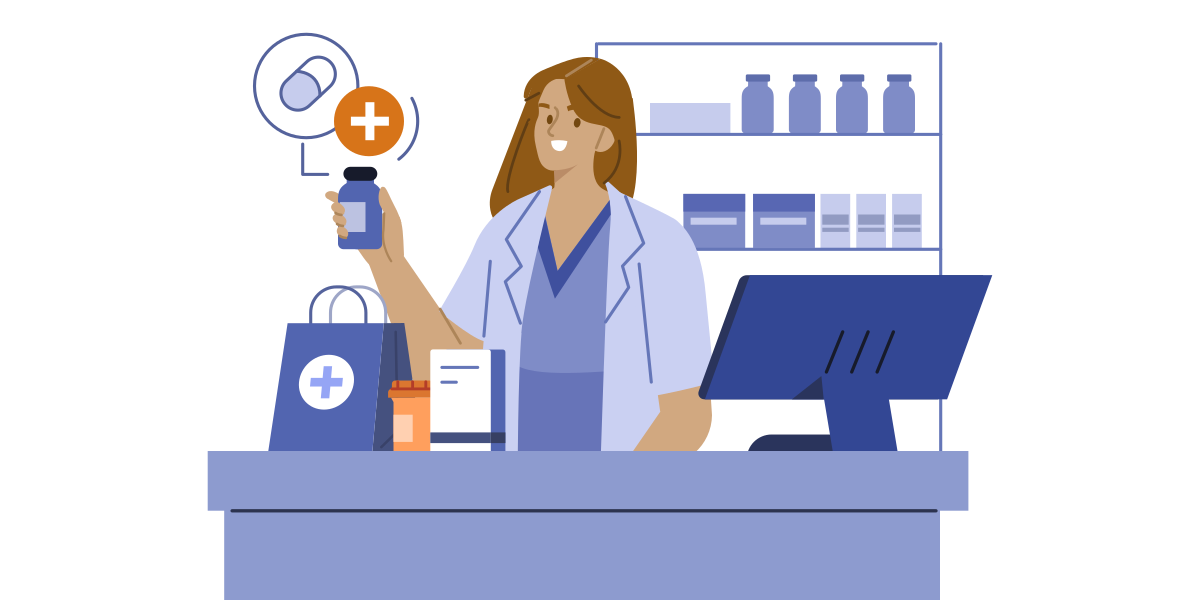 Pharmacist holding medication