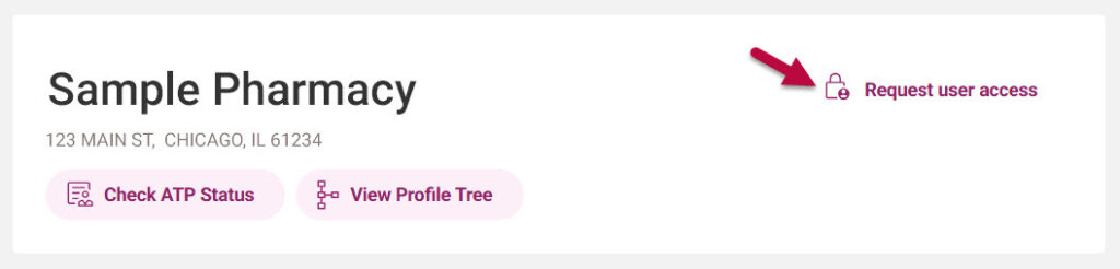 Select Request User Access button in Pulse profile to add your organization's profile