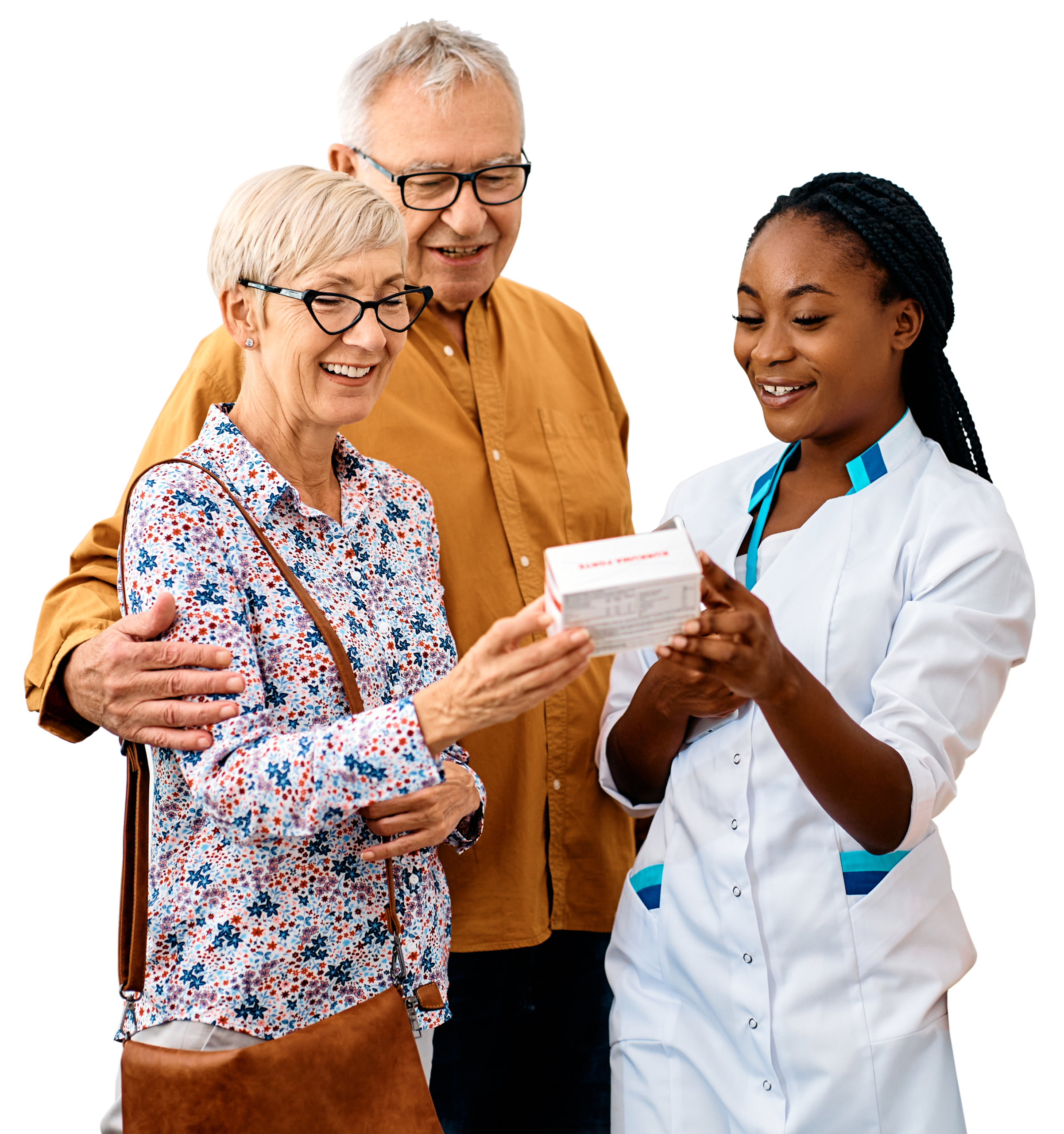 Pharmacist helping patients
